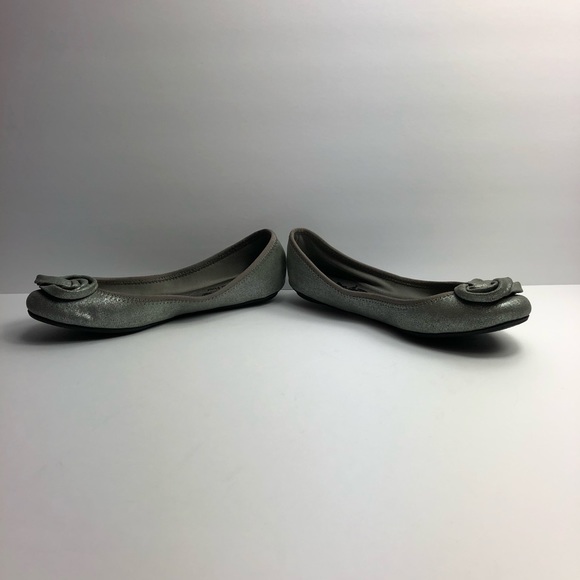 SOLD Coach And Four Silver Ballet Flats - Picture 2 of 6